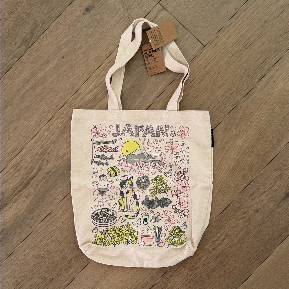 Starbucks Japan Themed Canvas Tote Bag NWT
